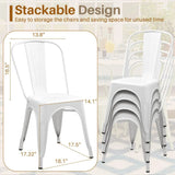 Furmax Metal Dining Chair Indoor-Outdoor Use Stackable Classic Trattoria Chair Chic Dining Bistro Cafe