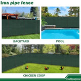 5'Hx12'W Outdoor Freestanding Privacy Screen Fence Panels with Iron