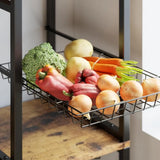 IRONCK Bakers Rack with 2 Storage Cabinets and Power Outlet