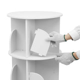 4 Tier Rotating Bookshelf 360° Spinning Display Rack with Wheels