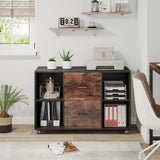 Tribesigns 2 Drawer Wooden File Cabinet Large Mobile Lateral Filing Cabinet