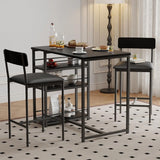 Dining Table Set for 2,3 Piece Kitchen Table Set with PU Cushion Chairs