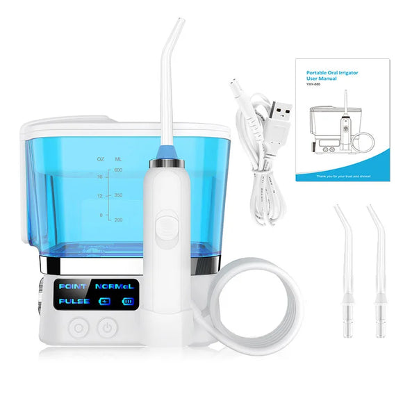 Water Flosser Portable Dental Water Jet 600ML Water Tank Household Teeth Cleaner-MD DC PRINT