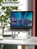 Aluminum Laptop Stand with Ergonomic 6-Inch Elevation for Desk, Compatible