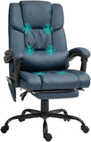 Office Chair with 6 Vibration Points, PU Leather Reclining Computer Chair