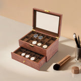 20 Slots Watch Storage Box, 2-Tiers Wooden Watch Case for Men and Women