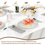 Rectangular Dining Table for 6-8 15mm Thick Metal Frame Wave Edge Dinner Tables