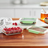 Airtight Glass Food Storage Containers Set 2 Tritan Lids Stacking Nesting Dishwasher