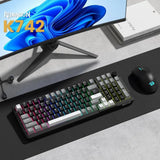 Mechanical Gaming Keyboard with Knob, Bluetooth 5.0/2.4GHz/USB Wired