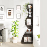 Tribesigns Corner Shelf, Modern 5-Tier Wall Corner Bookshelf, Stylish