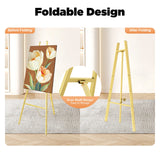 Wedding Easel Stand, 2 Pack Gold Roadway Sign Stand, 50x104cm Foldable Display Easel for Wedding