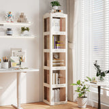 360° Spinning Bookcase w/ Swivel Base, 5-Tier Revolving Bookshelf