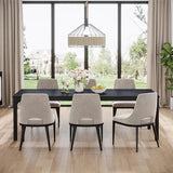 78.7 Inches Long Dining Table for 6-8 Person, Large Rectangle Wood Dining Table, Dinner Table (Only Table) (Black)
