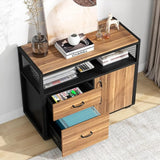 Tribesigns Modern File Cabinet with Drawers for Letter-sized File and Door, Lockable