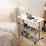 Swivel Wheel Home Desk Height Adjustable Bedside Table with Rolling Wheels Mobile Laptop Standing Desk