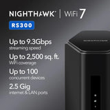 RS300-100NAR Nighthawk RS300 Tri-Band WiFi 7 Router, Wireless Speed