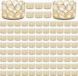 96Pcs Crystal Tealight Candle Holders for Tables Gold Votive Centerpieces