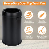 17 gal Stainless Steel Trash Can Fingerprint-Proof Open-Top Commercial Garbage Bin for Restaurant Kitchen Office
