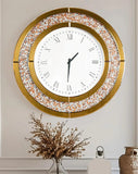 Activity priceCrushed Diamond Wall Clock Round Decorative 24 inch Brown