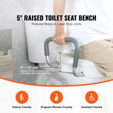 SucceBuy Raised Toilet Seat 5" Height Raised 350 lbs Weight Capacity for Round &Elongated