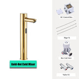 Gold Automatic Infrared Sensor Faucet Deck Mount Smart Touch Hand Free Inductive Water Tap Bathroom Sink Basin Faucets Water Tap