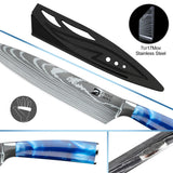 MDHAND 8pcs Kitchen Knife Damascus Stainless Steel Chef Knife Utility Paring Boning Cleaver