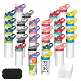 12/30 Pack 12oz Sublimation Kids Tumblers,with Silicone Sleeve & Shrink Wrap