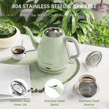 1L Electric Gooseneck Kettle, 1500W Fast Boil, Stainless Steel BPA-Free for Coffee & Tea