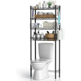 Bathroom Organizer Shelves Space Saver Over Toilet, Above Toilet Storage Rack, MD DC PRINT