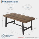 Rustic 63 Metal Frame Dining Table for 4-6, Seats Regular Counter or Dinner