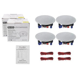 Herdio 320 Watts 2 Way Flush Mount Ceiling Speakers 4 Inches Perfect For Bathroom Kitchen