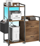 Tall Printer Stand with Storage Shelf and Bag,Filing cabinet,Lateral Office Filing Cabinets
