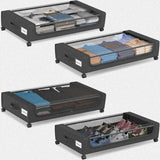 4-Pack Large Under Bed Storage Containers with Smooth-Rolling 4-Wheel