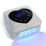 Rechargeable UV LED Nail Lamp 72W Cordless UV Light for Nails With Rhinestone Heart Shaped Manicure Pedicure