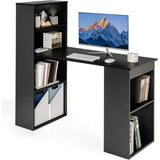 48 Inch Computer Desk with Bookshelf, 3-in-1 Home Office Desk with 4-Tier Bookcase & CPU Stand, Space