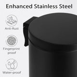 TIPGO 1.2 Gallon Small Trash Can with Lid 4.5L Mini Step Bin Stainless Steel