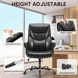 JHK Ergonomic PU Leather Padded Armrest Living Room Rocking Gaming Chair Swivel Wheel