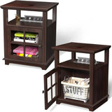 End Table with Wireless Fast Charging Station Set of 2 for Living Room