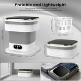 Portable 15L Mini Washing Machine with Spin Basket 3 Modes for Apartments Dorms Camping Foldable Gray