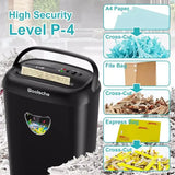 Cross Cut Paper Shredder 14 Sheet P-4 High Security, 6.6Gal Large Basket, Jamproof 3 Mode Heavy Duty Shredder for Home Office
