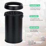 17 gal Stainless Steel Trash Can Fingerprint-Proof Open-Top Commercial Garbage Bin for Restaurant Kitchen Office