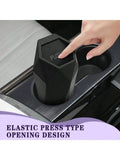 Car Trash Can With Press Type Lid Cup Holder Mount Leakproof ABS Garbage Bin