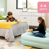 Kids Travel Air Mattress Inflatable Bed Set with Raised Sides, Hand Pump