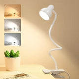 Clip on Light Reading Light for Bed 3 Color Modes 10 Dimmable Brightness Eye Care Clamp Desk Lamp 360° Flexible Desk Book Light