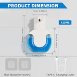 Touchless Foaming Soap Dispenser 15oz, Rechargeable 4-Level Adjustable for Kitchen