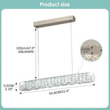 Crystal Chandelier Modern Pendant Light Dining Room Light Fixture,Height Adjustable Hanging Light LED Chandelier for Kitchen Isl