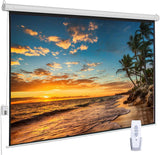 100 Inch Motorized Projector Screen 16:9 HD Electric with Remote for Home