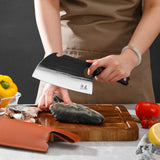 SHANGDAO 7"Deba Knife, Hand Forged Cleaver Butcher Knife for Meat Cutting