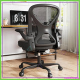 Ergonomic Mesh Office Chair with Adjustable Lumbar Support, Flip-up Arms & Wheels