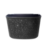 Red Sparkling Rhinestone Hanging Car Trash Bin For Vehicle Interior Storage Organizer